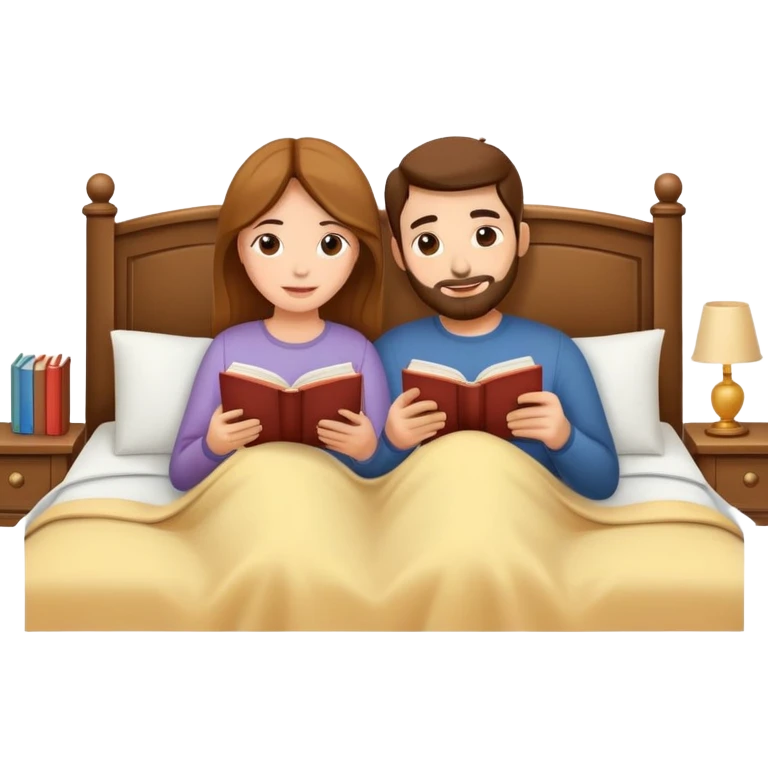 reading together in bed emoji
