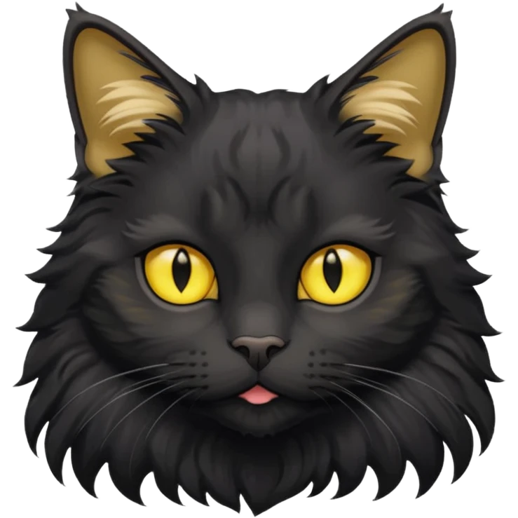 maincoon black cat with yellow eyes emoji