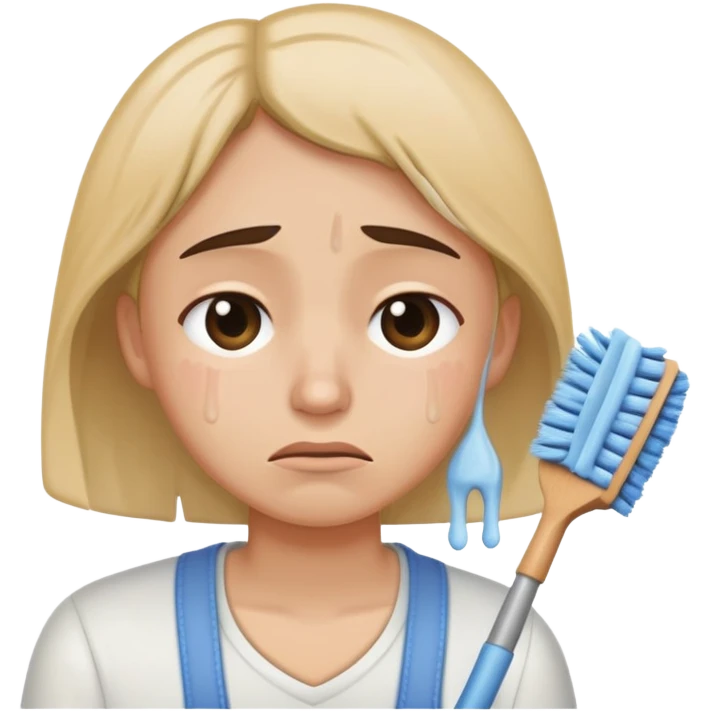 sad cleaning emoji