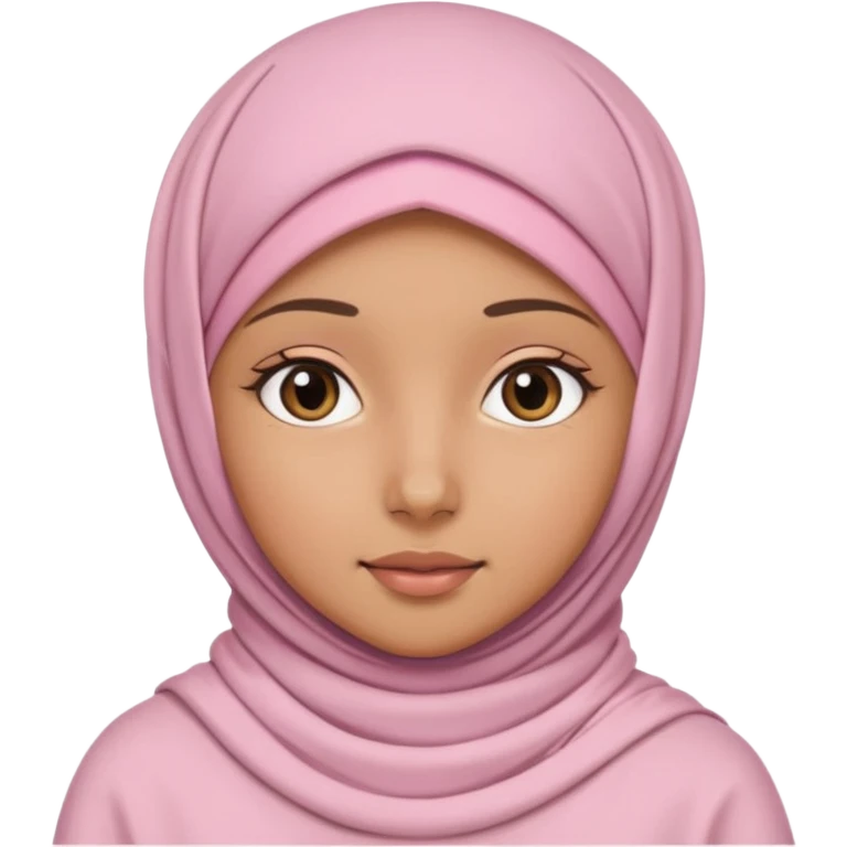 بنت ذات بشره حنطيه محجبه لابسه وردي فاتح emoji