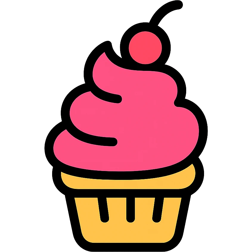 color outline icon cupcake emoji