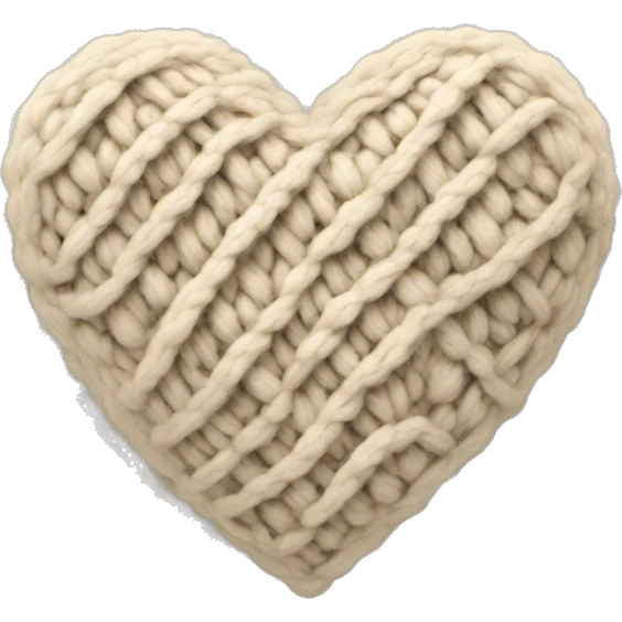 Knitted beige heart emoji