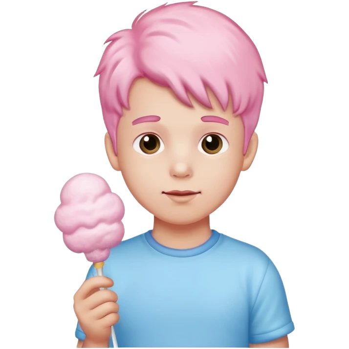 cotton candy holding male kid emoji