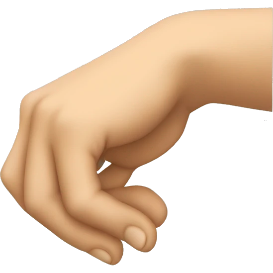 a hand facing down and should be towards right emoji