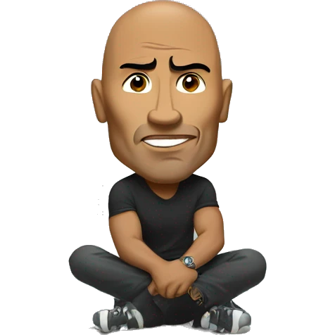 The rock head sitting on a toileau emoji
