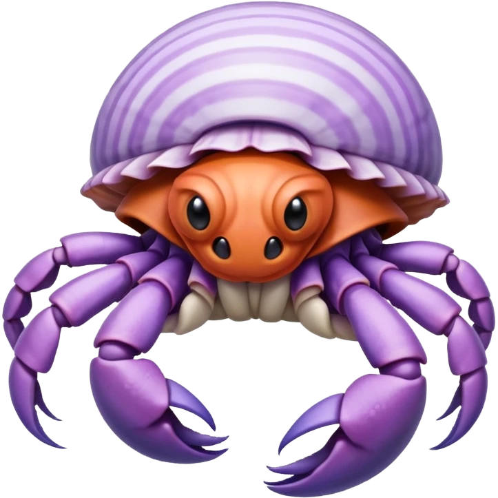 hermit crab should be light violet and the shell should be white with spirals emoji