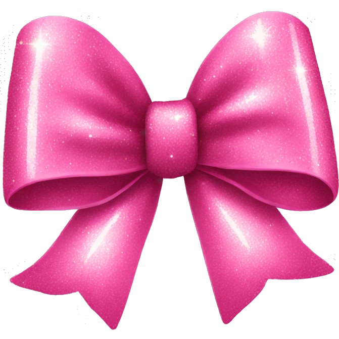 Pink bow with glitter emoji