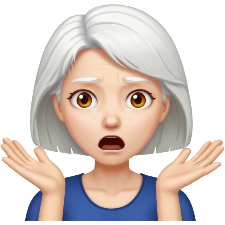 female white hair head slap
 emoji