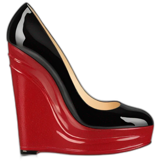 WEDGE heel LOUBOUTIN black PATENT emoji
