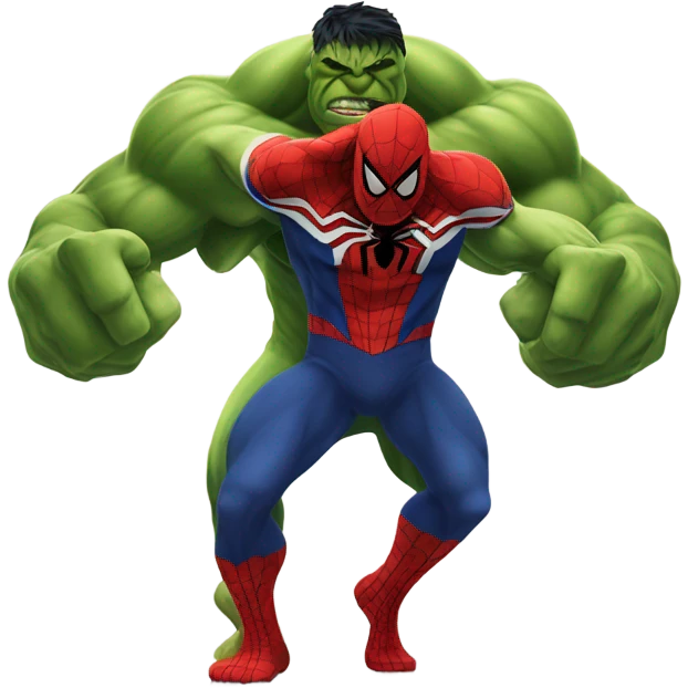 Spiderman kiss hulk emoji