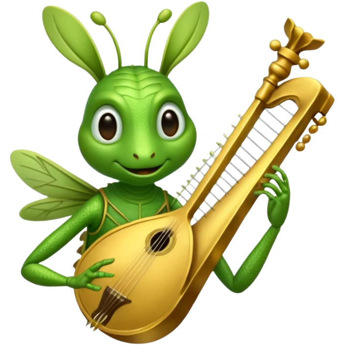 grasshopper playing lyre emoji