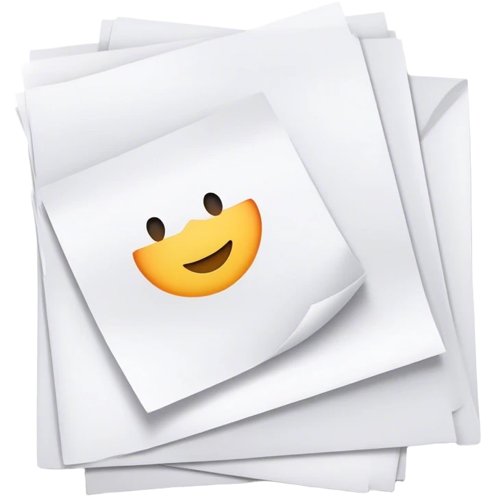 several white sheets with typed text emoji