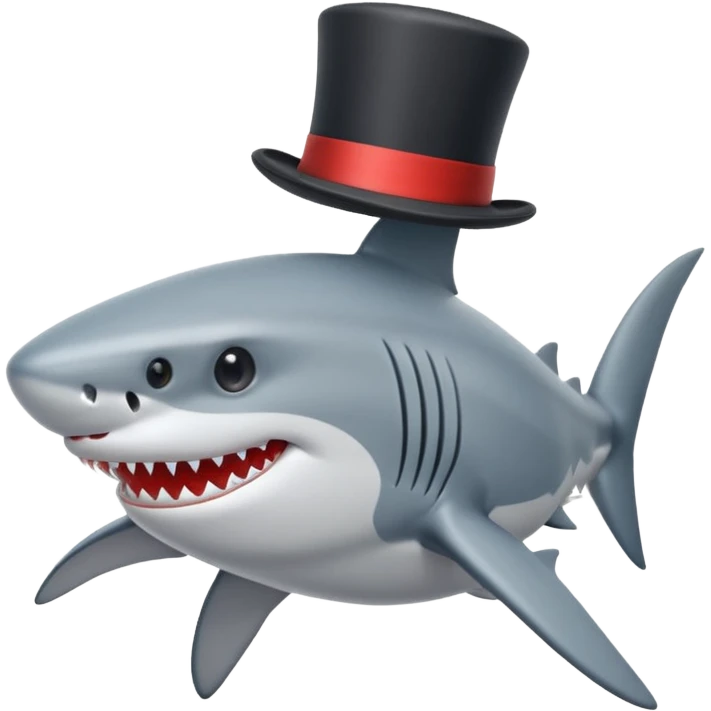 Shark with a top hat emoji