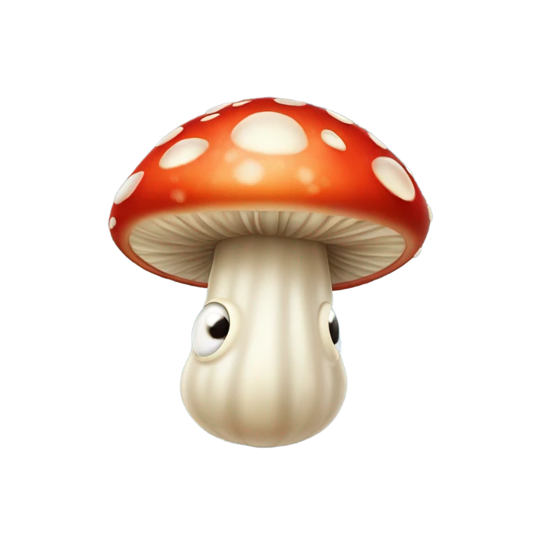 Fly agaric with eyes laughs emoji