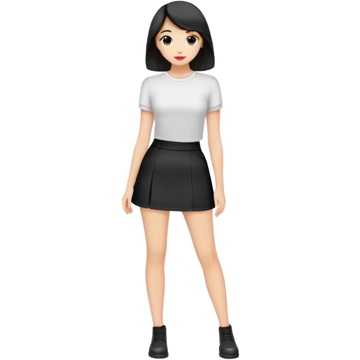 super realistic black cotton mini skirt emoji