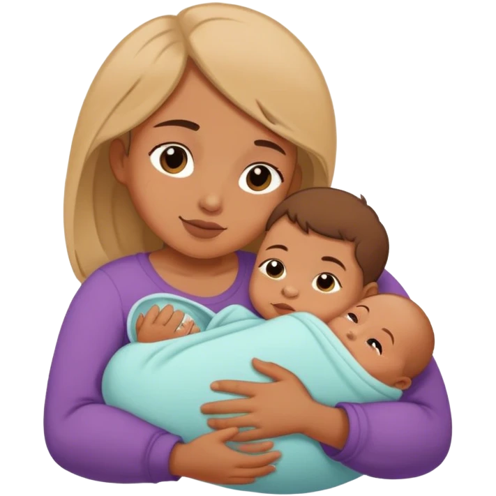 Cuddling few month old baby emoji