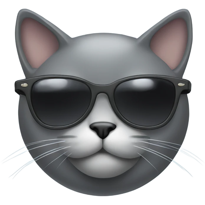 Grey cat with sunglasses emoji