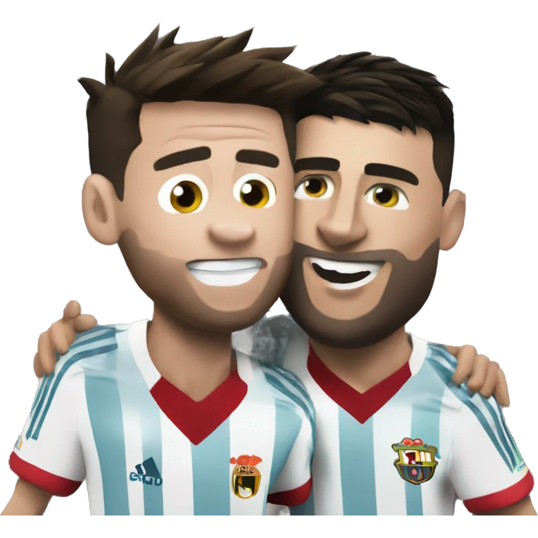 messi being passionate with ronaldo emoji