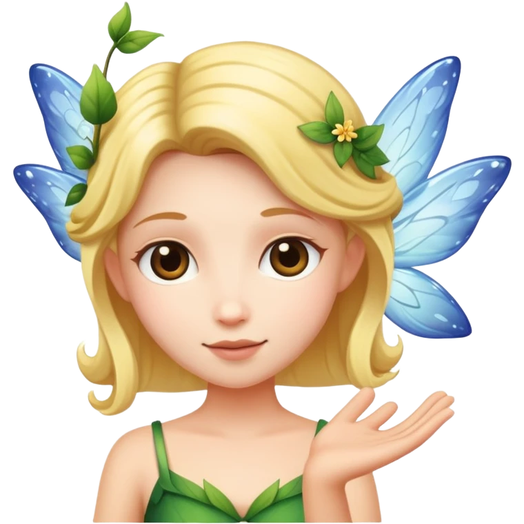 a person meeting a fairy emoji