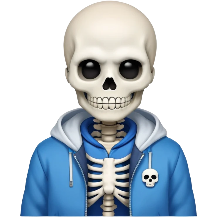 Sans from Undertale, skeleton character with blue jacket emoji