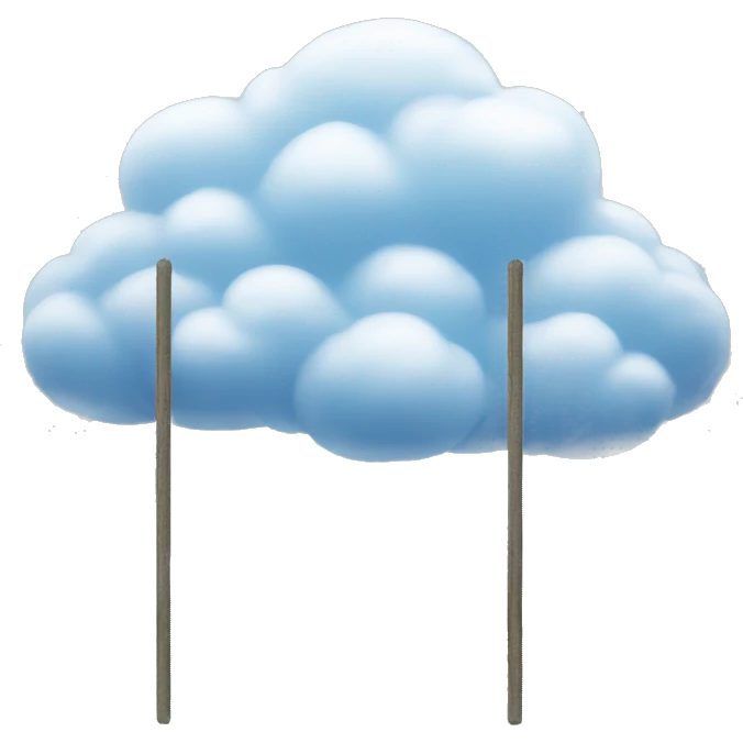 clouds with feet fencing emoji