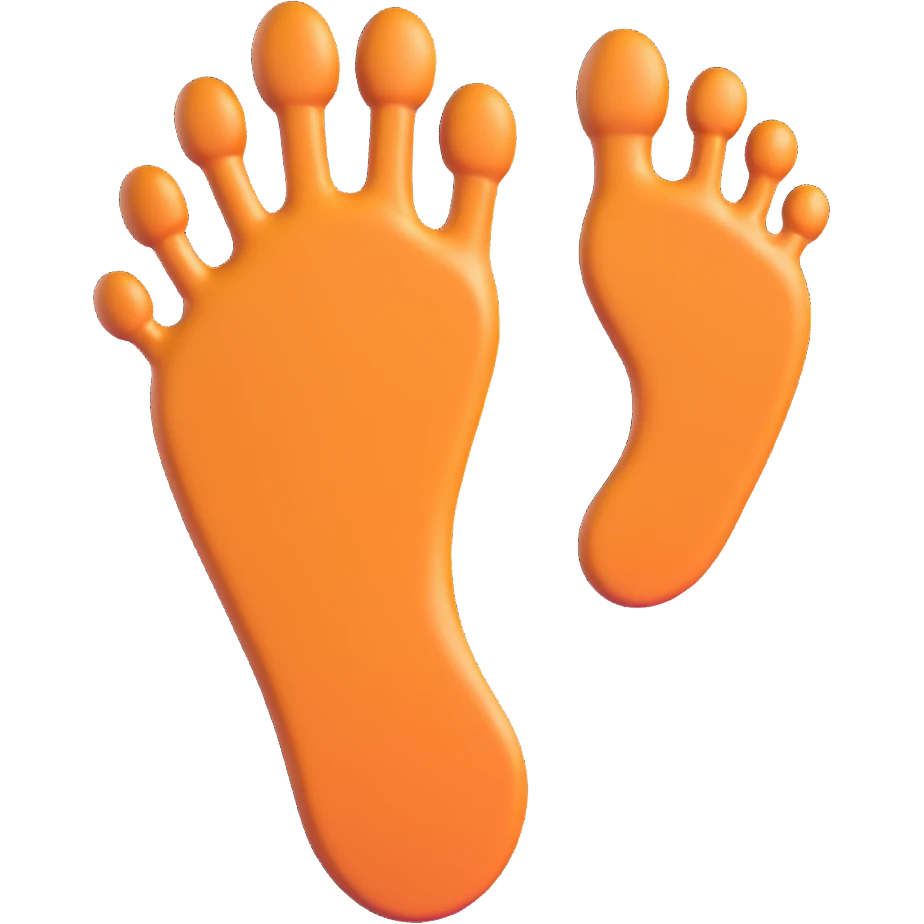 Bigfoot footprint, detailed, playful look emoji