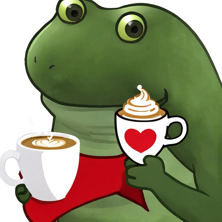 cappuccino with a heart on it emoji