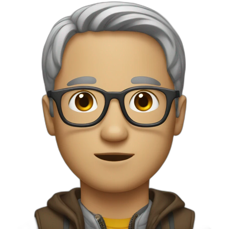 guy with middle part and gkasses emoji