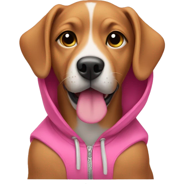 dog with pink hoodie emoji