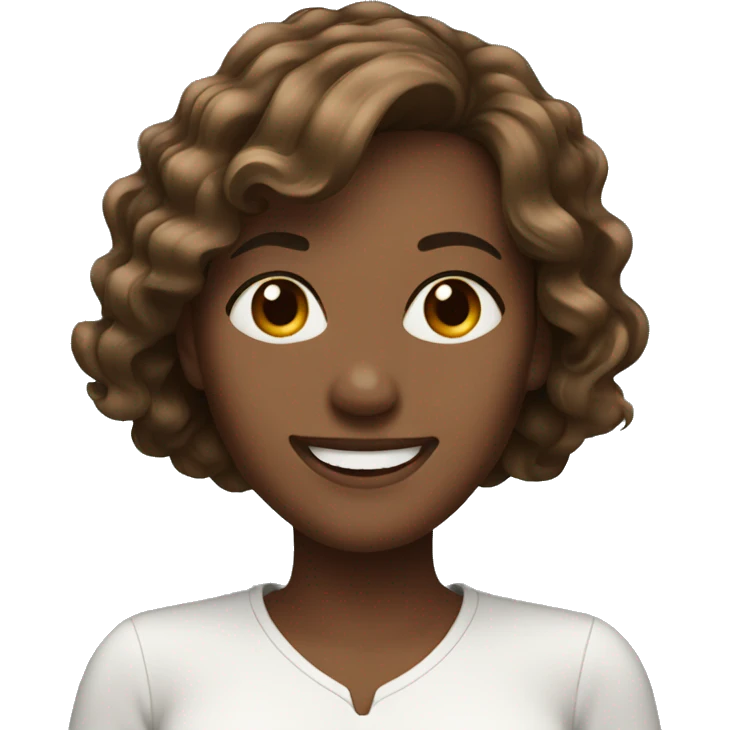 Brown medium length hair woman smiling  emoji