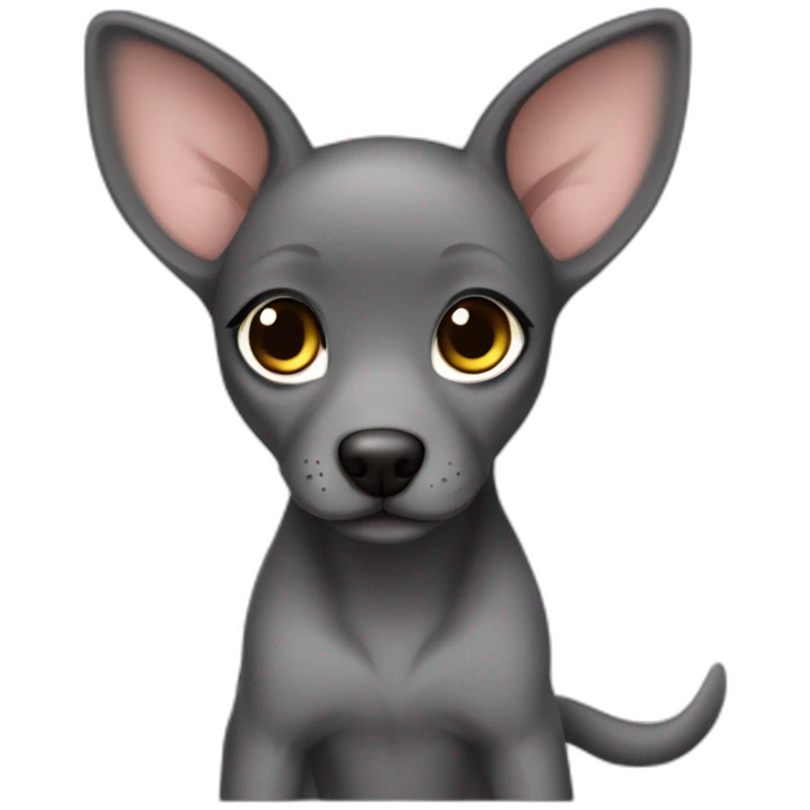 xoloitzcuintle grey puppy kawaii  emoji