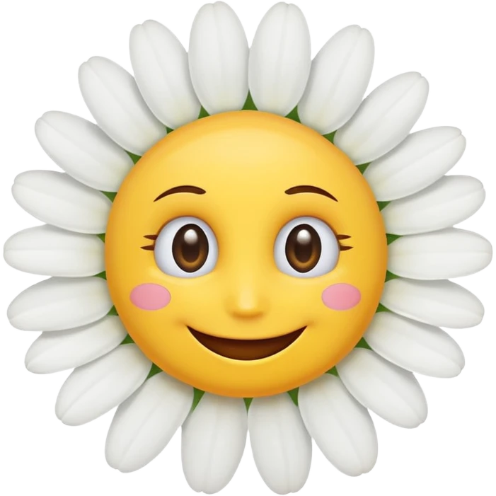daisy with eyes and smile no face emoji