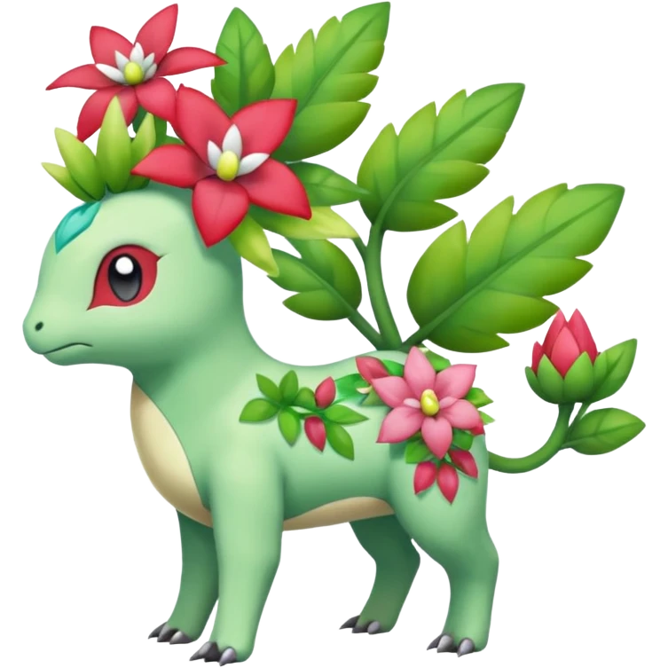Meganium-Shaymin-Ivysaur-Meloetta-Pokémon-fusion, full body emoji