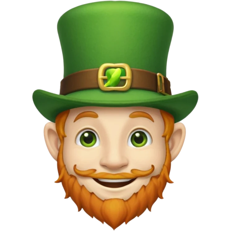 leprechaun emoji, smiling, wearing a green hat emoji