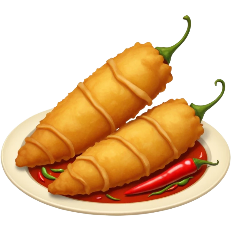 indonesian fried food with chili on the side of the plate emoji