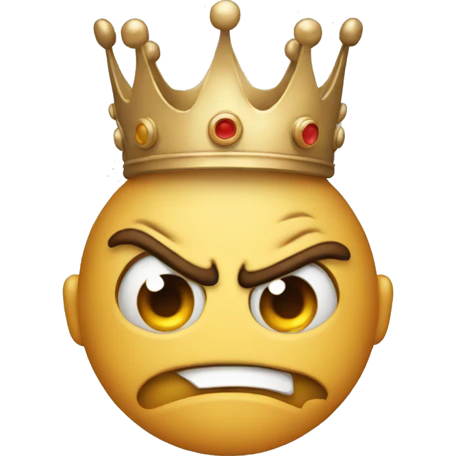 mad emoji with crown on head emoji