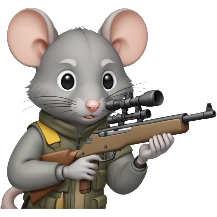 a rat aiming down a sniper rifle emoji