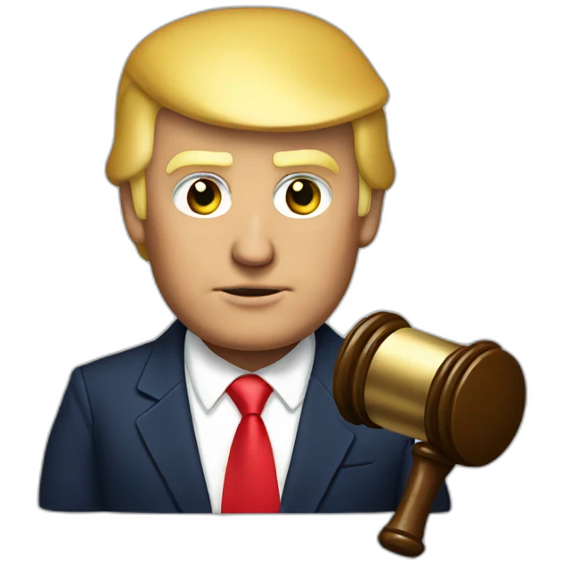 Donald trump holding a gavel emoji