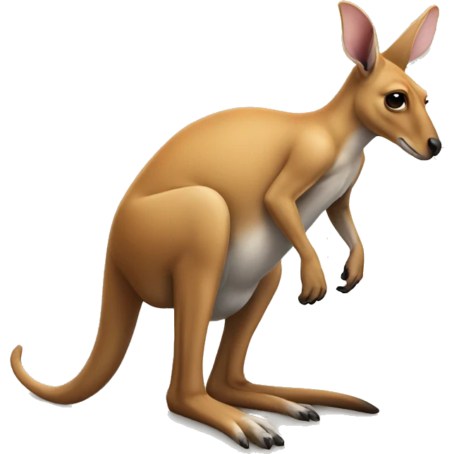 Kangaroo standing on bulldog emoji