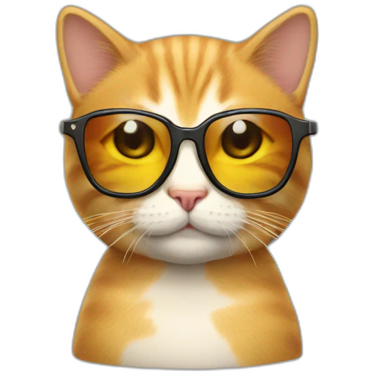 Un chat avec des lunettes de soleil emoji