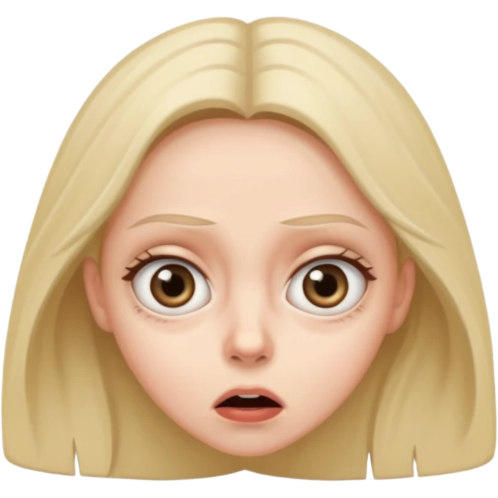 A realistic waist-up portrait of a frightened woman emoji