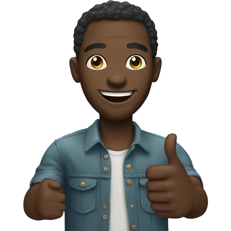 African man showing thumbs up emoji