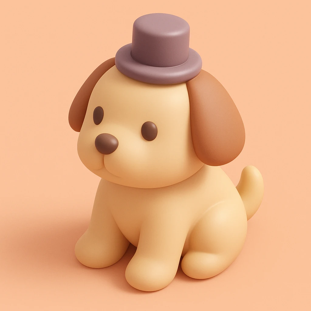 dog with tophat emoji