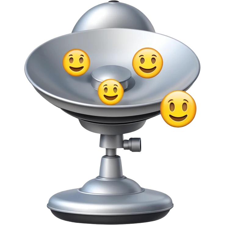 radar dish with emoji icons appearing as detected objects emoji