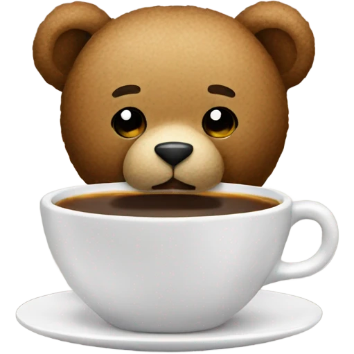 Teddy bear drinking espresso shot emoji