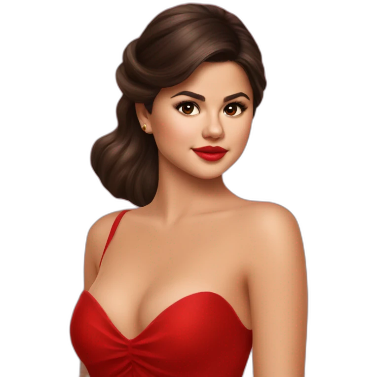 selena-gomez-sexy-red-dress emoji