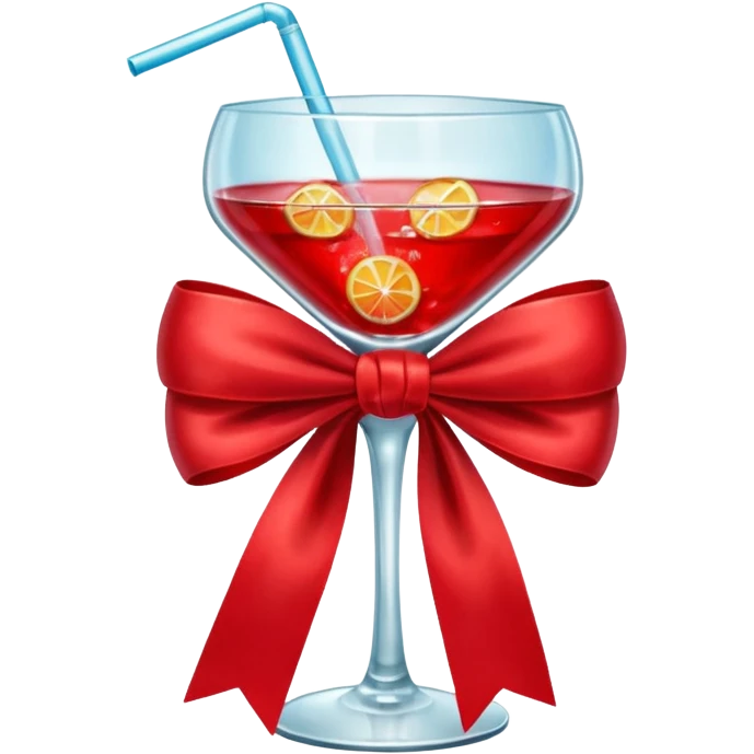 Red bow with a cup of drink emoji