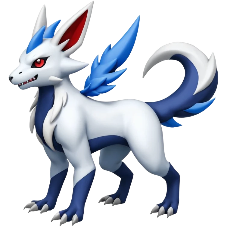 Garurumon-Zangoose-Absol-fusion-hybrid-creature (full body) emoji