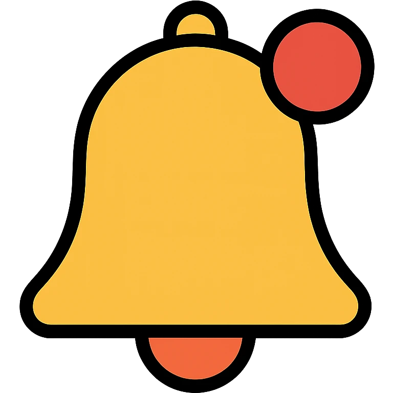 bell icon with notification dot, modern icon style emoji