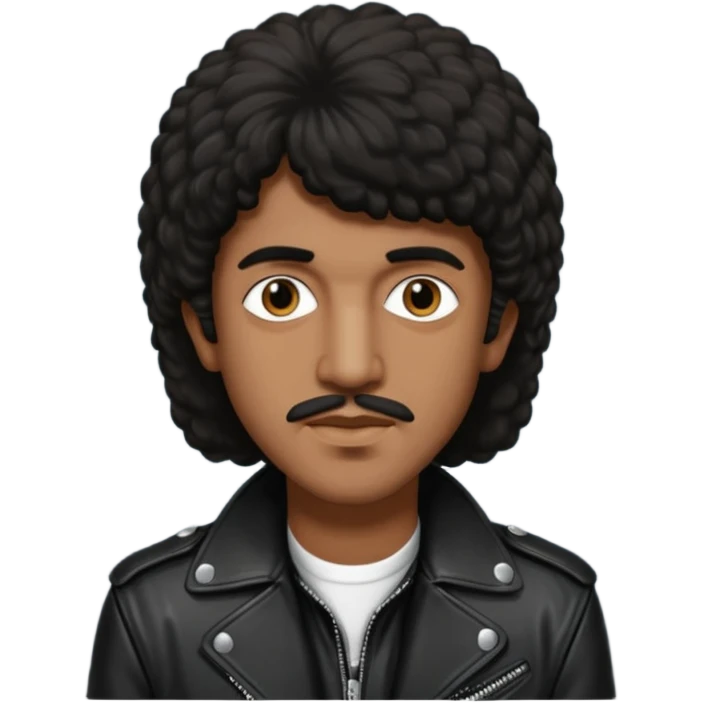 Phil Lynott (1949-1986) with long dark brown hair emoji
